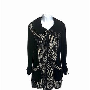 Michael Taylor Zip Front Black & Gray Jacket M